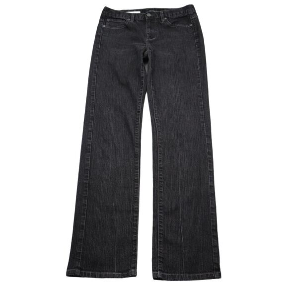 Calvin Klein Pants Womens 28 Black Skinny Mid Rise Button Dark Wash Denim Jeans - Picture 1 of 16